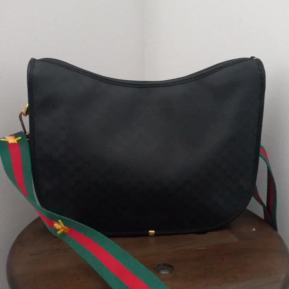 Authentic Vintage Gucci Interlocking GG Monogram Micro Guccissima Web Hobo Bag - Picture 3 of 10